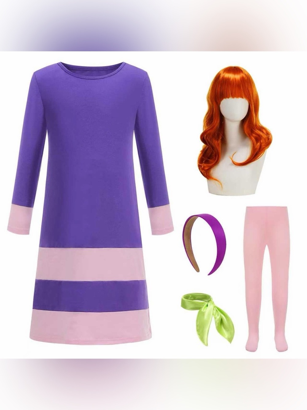 NWT Girls Daphne Halloween Costume Dress Purple Size 140 (7-8)